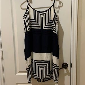 Peach Love blue and white pull string waist dress.